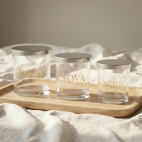 Vases à bougies de luxe personnalisés, pots en verre uniques, pots à bougies vides de 8 oz et 10 oz avec couvercles et boîtes personnalisées, pots à bougies en verre