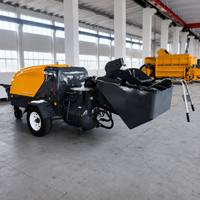 Pompe à mortier mobile sur remorque, à moteur diesel, pour travaux de construction de cimier et de chauffage par le sol