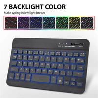 Keyboard Gunting Nirkabel BT Isi Ulang Baru dengan Lampu Latar RGB Desain Logam Ultra Tipis Mini Tablet iPad Laptop USB Type-C