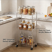 Étagère organisatrice de bouteilles d'eau en plastique acrylique transparent à 2/3/4 niveaux pour la cuisine