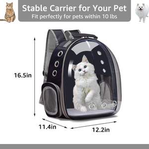 Sac de transport pliable transparent pour animaux de compagnie, sac à dos de voyage grande capacité pour chiens et chats - Product Image 3