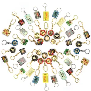 Luxury Spinning Souvenir Key Ring Charms Enamel Spinner Sublimation 3D Metal Custom Keychain