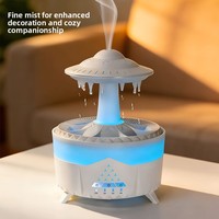Diffuseur d'arômes USB transfrontalier avec humidificateur, design coloré à effet de pluie tombante, capacité de 0,5 L, fonctionnement silencieux
