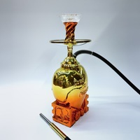 Ensemble de chicha portable de taille moyenne de 42 cm, design amour, en alliage d'aluminium et résine artisanale, chicha complète en forme de cœur