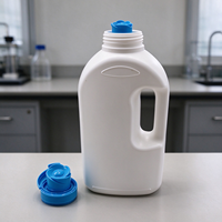 Bouteille en plastique vide pour liquides avec bouchon à vis de couleur personnalisée, récipient de recharge réutilisable pour produits nettoyants ménagers, emballage cosmétique