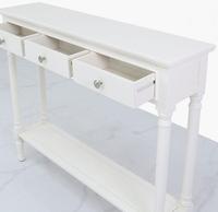 Table console en bois massif de style antique avec tiroirs meubles de salon blancs pour salle à manger cuisine hôtel ou couloir