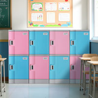 Loker Sekolah Plastik Modern Toppla 15 Pintu dengan Kunci Elektronik dan Rak yang Dapat Disesuaikan