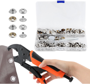 Kit d'outils à œillets <span class=keywords><strong>Pince</strong></span> à œillets portable avec 50 œillets 15mm <span class=keywords><strong>pour</strong></span> bâches en tissu en cuir - Product Image 1