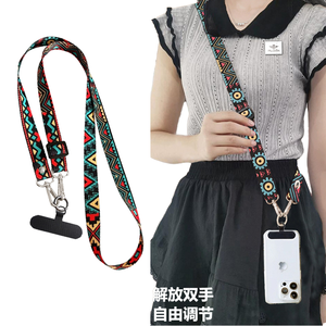 High-End Damen PVC Cartoon-Stil lange Handy Lanyard Cross body Strap Licht Schlüssel bund breite Version Hals hängende Kette - Product Image 1