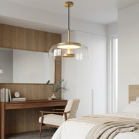 Suspension LED en verre blanc chaud de style nordique minimaliste avec structure en fer, installation facile pour la maison, la chambre, le restaurant, le comptoir de bar