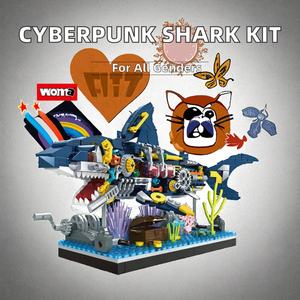Juguete de Modelo de Tiburón Cyberpunk Móvil Más Vendido, Kit de Construcción Marítimo Oceánico, Bloques de Ensamblaje de Plástico Electrónicos, Venta al por Mayor OEM - Product Image 3