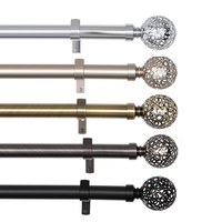 Ensemble de tringles à rideaux en fer extensibles sur mesure, tringle télescopique en métal multi-tailles avec supports et accessoires pour la décoration moderne de la maison