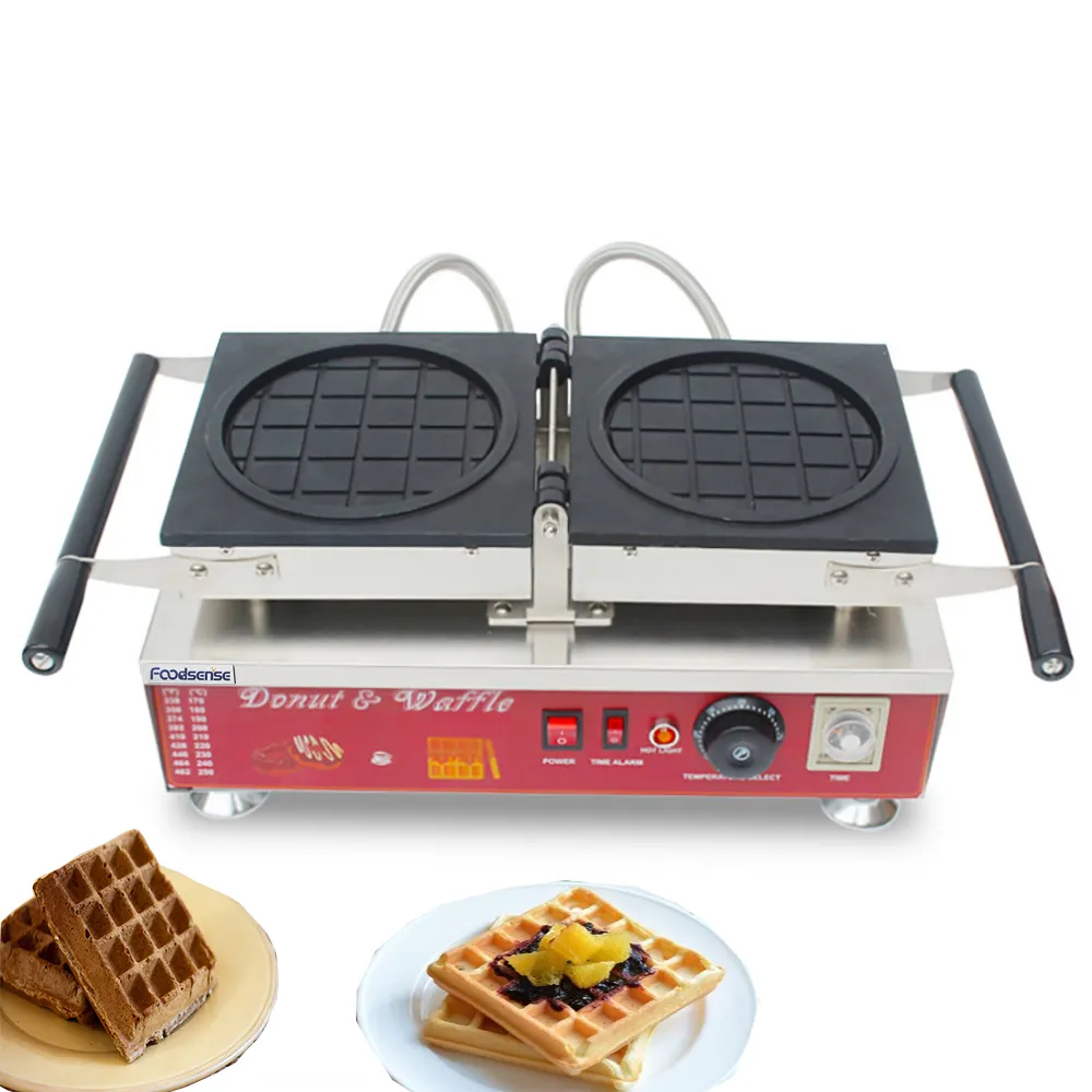 Điện lật Waffle Baker thép không gỉ Waffle máy sản xuất Crepe để bán