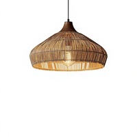 Lustre en rotin tissé à la main de style Wabi-Sabi, design rétro japonais Zen, lumière LED à économie d'énergie pour restaurant, salle à manger, bar, café