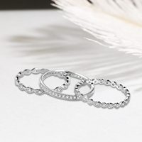Magnifique Plata 925 Standard bague en argent multicouche empilable femmes bague Zircon pierres précieuses décoration femmes accessoire de mode