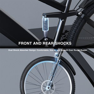 จักรยานไฟฟ้า Road Ebike 1000W 52v21Ah 27.5 *2.4 ระบบกันสะเทือนเต็มรูปแบบ ไฮดรอลิก จักรยานไฟฟ้าในเมืองความเร็วสูง รุ่นปรับแต่งได้ Mountain Bike V1 ยาง 27.5*2.4 MTB 52V 1 - Product Image 6
