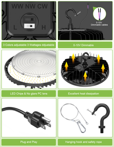 Accesorio de tienda comercial para <span class=keywords><strong>LED</strong></span> High Bay <span class=keywords><strong>Light</strong></span> 5000K IP65 150W 300W 400W <span class=keywords><strong>Sensor</strong></span> remoto UFO Highbay Fixture 5 años de garantía - Product Image 5