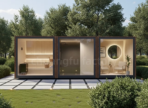 <span class=keywords><strong>Sauna</strong></span> extérieur moderne électrique personnalisable avec douche et salle de repos, capacité 4 personnes, 15 kW, vapeur sèche, <span class=keywords><strong>bois</strong></span> de cèdre rouge massif - Product Image 3