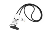 Cordon USB tressé en nylon 4-en-1 OEM pour téléphone portable, anti-perte, avec câble de charge rapide et transfert de données – Offre Spéciale