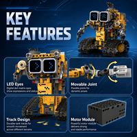 Juguete Robot de Bloques de Construcción 5 en 1 con Control Remoto MOC, Tira de Luces LED, Plástico ABS, Educativo, DIY, Regalo