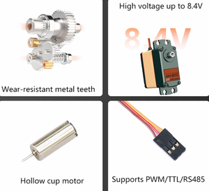 Servomoteur numérique DHV825 à cupule creuse 20 kg étanche en option pour contrôle de ROV sous-marin, pièces de rechange - Product Image 6