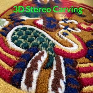 Tappeto in Lana di Nuova Zelanda Stile Etnico Tibetano, Tappeto Abbinabile per Soggiorno, Divano, Comodino, Lavabile in Lavatrice, Moderno - Product Image 3