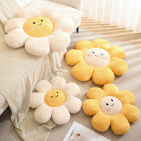 Coussin décoratif en coton PP en forme de tournesol souriant, doux et rembourré, jouet en peluche en forme de pétale, décoration florale pour chambre à coucher, canapé, appui-tête