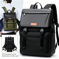 Sac à dos moderne et léger pour ordinateur portable 15,6 pouces, design simple, poche à chargement par le haut, fermetures éclair robustes, bretelles confortables