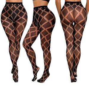 <span class=keywords><strong>Medias</strong></span> de rejilla sexys al por mayor con diseño hueco y alta elasticidad para mujer, <span class=keywords><strong>medias</strong></span> de encaje jacquard con tatuaje y diseño calado. - Product Image 3