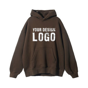 Sweats à capuche pour hommes personnalisés avec impression en relief, coton de haute qualité, épaules tombantes, sweats à capuche pour hommes - Product Image 1