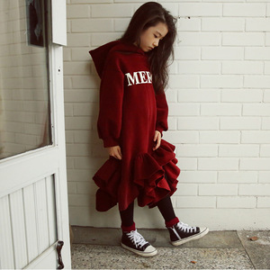 Vestidos de Invierno con Peplum de Último Diseño para Niñas, Vestido Largo al por Mayor del Mercado de China, Estilo Pasarela, para Niñas - Product Image 2