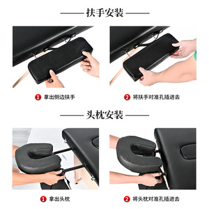 Cama de masaje plegable portátil con orificios, esponja de densidad media, mesa de belleza para el hogar, para masajes de salud, duradera y plegable - Product Image 5