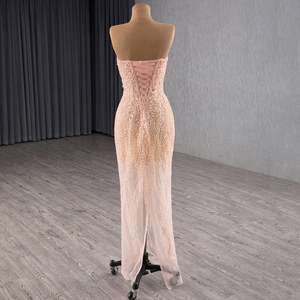 Robes de soirée de luxe scintillantes à perles, style arabe Dubaï, robes de bal turques pour femmes, longues robes de soirée avec traîne détachable Rsm241114 - Product Image 5