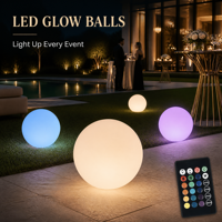 CoolQing Vente en gros de boules lumineuses LED de 30 cm en plastique PE, sphères lumineuses pour les organisateurs de mariages, la location d'événements, la décoration de lieux, le jardin extérieur