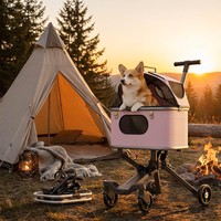 Chariot de transport pour animaux de compagnie en acier Q195 léger, pliable et séparable d'un seul bouton, de luxe, pour chats et chiens, vente en gros d'usine, transfrontalier