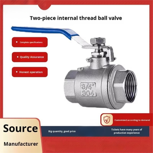 304/316 Stainless Steel Two-Piece <strong>Ball</strong> <strong>Valves</strong> Internal Threaded Adjustable 1/2"3/4"1" Industrial Use <strong>Ball</strong> <strong>Valve</strong> - Product Image 2