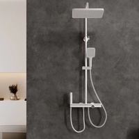 Ensemble de douche multifonctionnel haut de gamme en cuivre brossé chromé avec affichage numérique intelligent, jet doux, lumière d'ambiance et barre coulissante – Nouveauté irrésistible