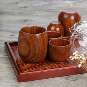 Tazas de madera estilo japonés, tazas de sake, tazas de agua de madera maciza, tazas portátiles, tazas de té para restaurantes, venta al por mayor de fábrica. - Product Image 2