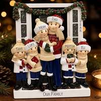 Ornement de Noël en résine pour fenêtre, Diorama, Guirlande, Cadre d'arbre givré, Bonnet, Pull, Décoration d'hiver, Haute qualité, Durable