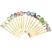 Produit transfrontalier très demandé du Guangdong : Cuillère à pâte de tabac et à cire en métal, style moderne minimaliste, design créatif de dessin animé, finition or et argent, pour pipe