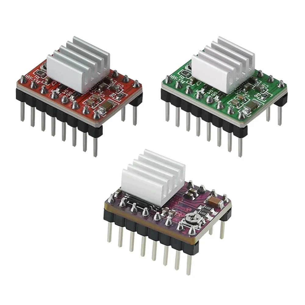 Pilote de moteur pas à pas A4988 Module A4988 Pièces pour imprimante 3D CNC Module de pilotage de moteur Reprap Pololu avec dissipateur thermique pour rampes 1.4