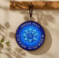 Sous-plat en céramique style Zen personnalisé, motif lotus suspendu à la corde, écologique, antidérapant, résistant à la chaleur, pour cuisine et maison