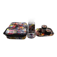 Kit pour fumer Sac à tabac avec pot de cachette Machine à rouler les cigarettes Plateau roulant Accessoires pour fumer