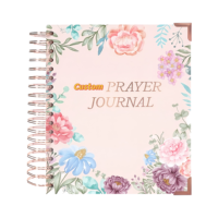Journal de prière chrétien personnalisé en gros, format A5 B5, reliure spirale, couverture en papier, 48 feuilles, organisateur/agenda pour femmes