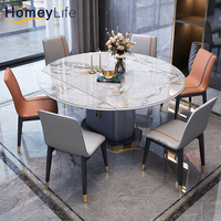 Meubles de restaurant d'usine ensemble de table à manger en marbre ensemble de 4 chaises table à manger ronde moderne extensible ensembles pour salle à manger
