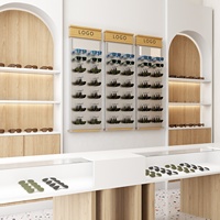 Support mural en bois pour lunettes de soleil, présentoir de lunettes de vue, marque Yiree Iso001, qualité d'usine, logo de la marque, optique