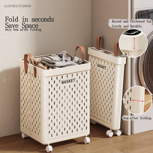 Dung lượng lớn có thể gập lại quần áo nhựa lưu trữ bin hộ gia đình bẩn giặt <span class=keywords><strong>Hamper</strong></span> hộp lưu trữ với tổ chức cho phòng tắm sử dụng - Product Image 3