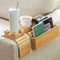 Cross-border bamboe sofa armleuning dienblad opvouwbaar hangend type multi-laag fruit snack serveerschaal huishoudelijke opberg display