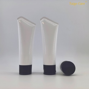 Tube vide rond blanc de 100 ml avec valve de contrôle et bouchon à clapet pour crème pour les mains, nettoyant visage, emballage cosmétique personnalisé - Product Image 2