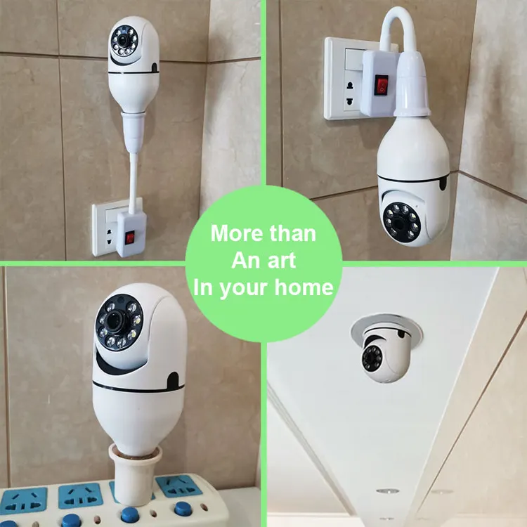 2MP Wireless Baby Security Surveillance CCTV Camera Wifi 360 Video Human Action Tracking Two-Way Intercom Alarm Bell Bulb Camera